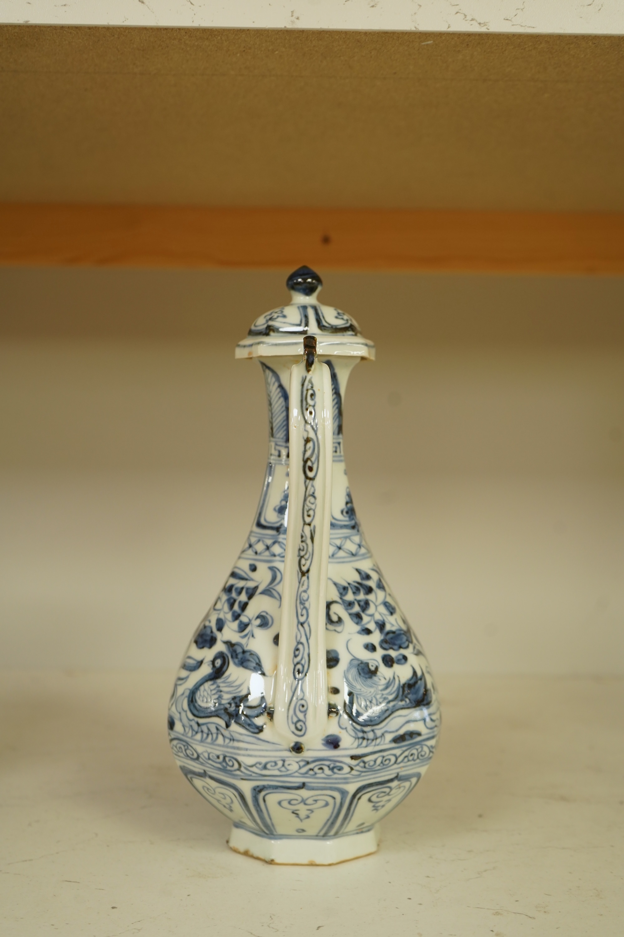 A Chinese blue and white Ewer or water pot, 26cm high